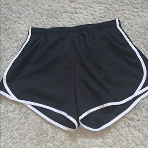 Black and white Nike athletic shorts
